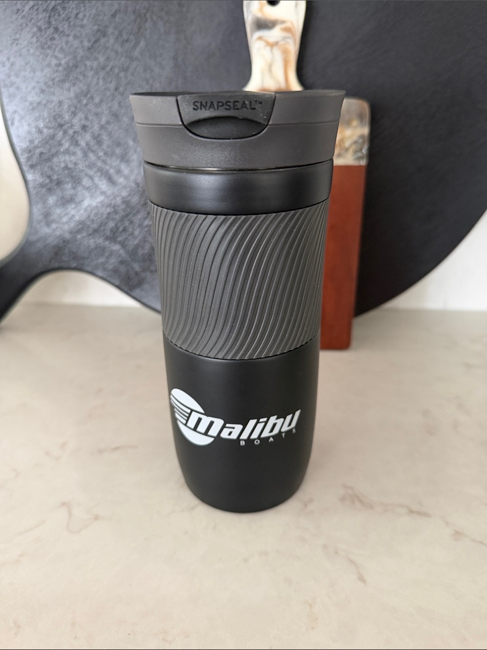 Malibu Boats • Contigo Black Travel Tumbler - SnapSeal Lid